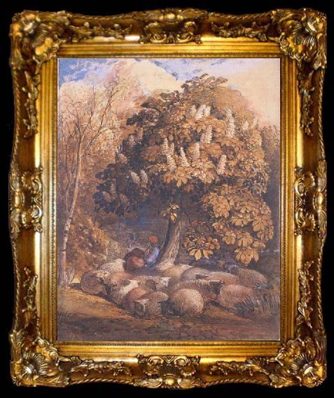 framed  Samuel Palmer Pastoral with a Horse Chestnut Tree, ta009-2